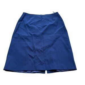 Prada Size 6 Navy Blue Virgin Wool Mini Pencil Skirt With Silk-Cupro Lining